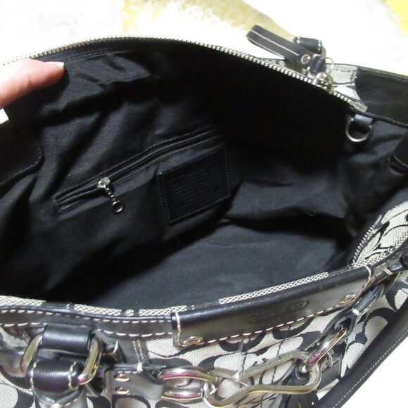 COACH Hampton black signature carryall satchel braided - Picture 12 of 14